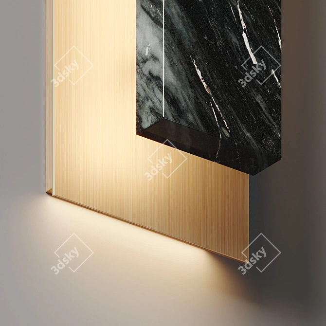 Elegant Marble LED Wall Sconce 3D model image 3