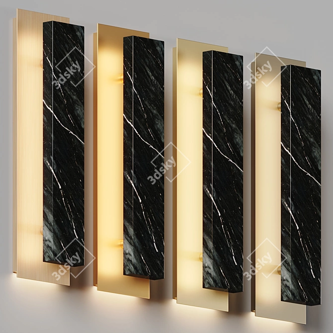 Elegant Marble LED Wall Sconce 3D model image 4