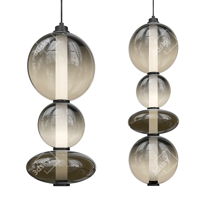 Modern Futuristic Pendant Light 3D model image 1