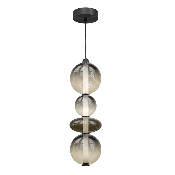 Modern Futuristic Pendant Light 3D model image 2