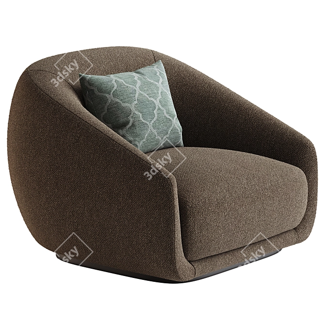 Elegant Montholon Lounge Chair 3D model image 4