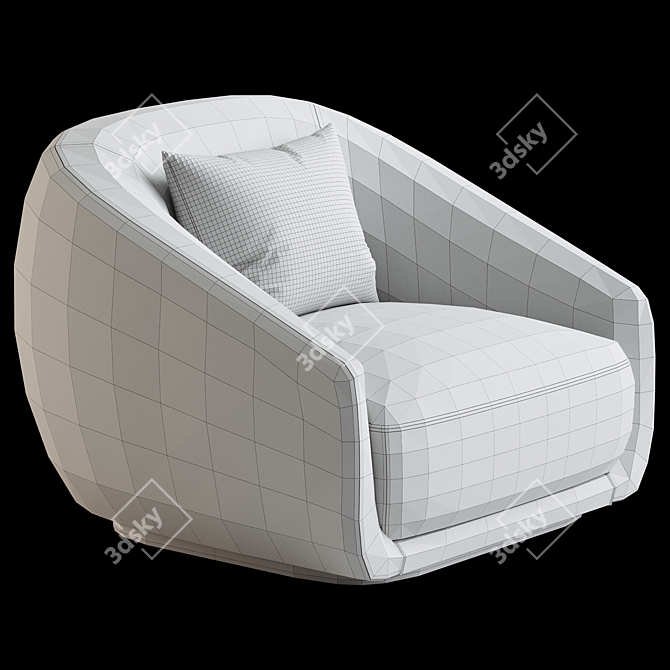 Elegant Montholon Lounge Chair 3D model image 5