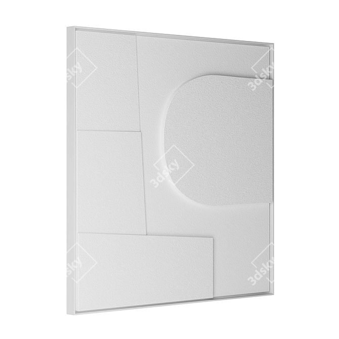 Textured White Wall Art Joran 3D model image 2