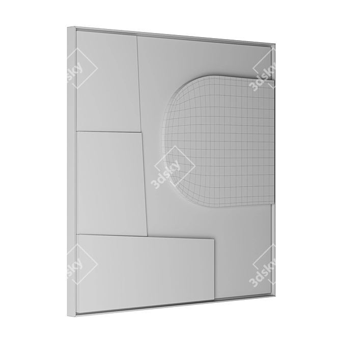 Textured White Wall Art Joran 3D model image 3