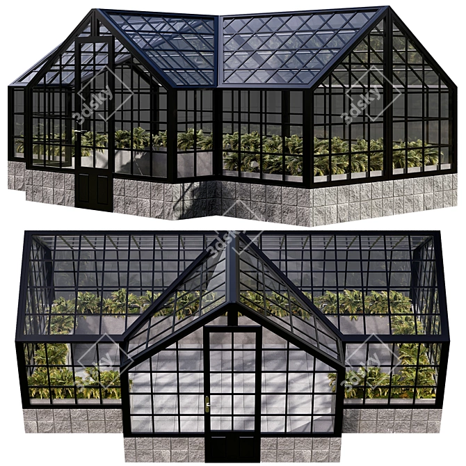 Minimalist Greenhouse 3D Model 3D model image 1