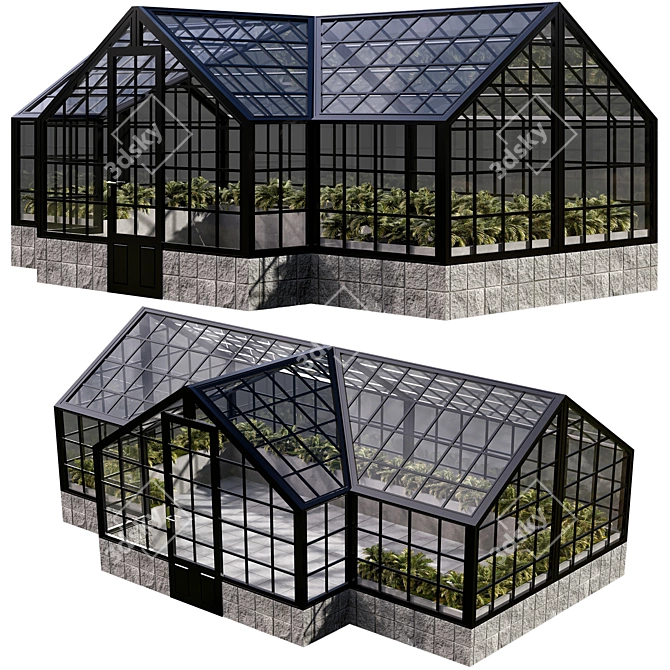 Minimalist Greenhouse 3D Model 3D model image 2