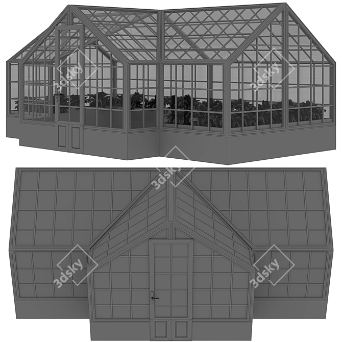 Minimalist Greenhouse 3D Model 3D model image 4