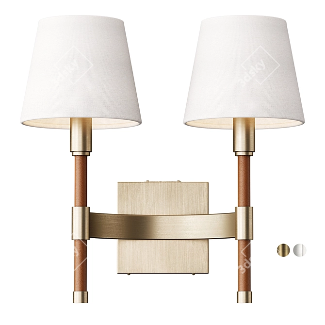 Translated Description: Lauren Home's коврик  Katie wall sconce combines equestrian style with metal accents in a choice of finishes. 3D model image 1