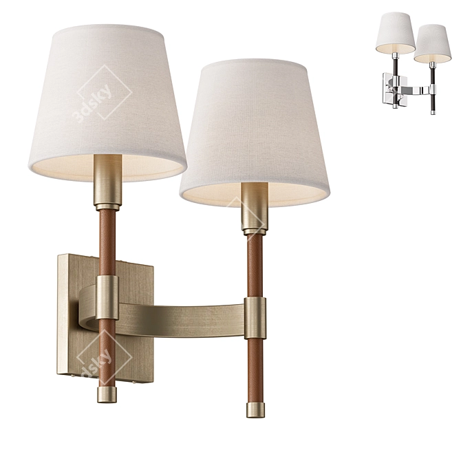 Translated Description: Lauren Home's коврик  Katie wall sconce combines equestrian style with metal accents in a choice of finishes. 3D model image 6