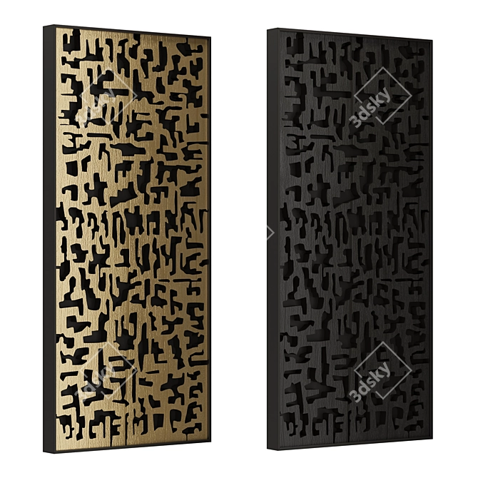 Carved Wood Wall Decor 3D model image 2