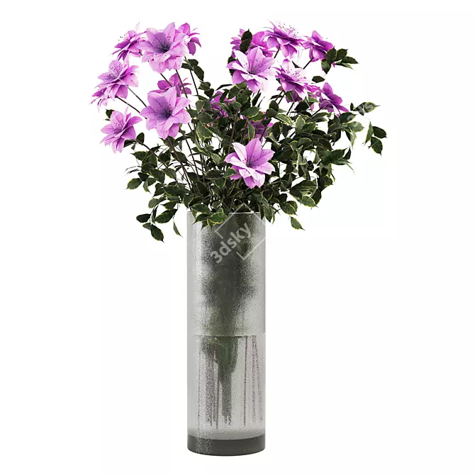 Elegant Bouquet Flower Set Display 3D model image 5