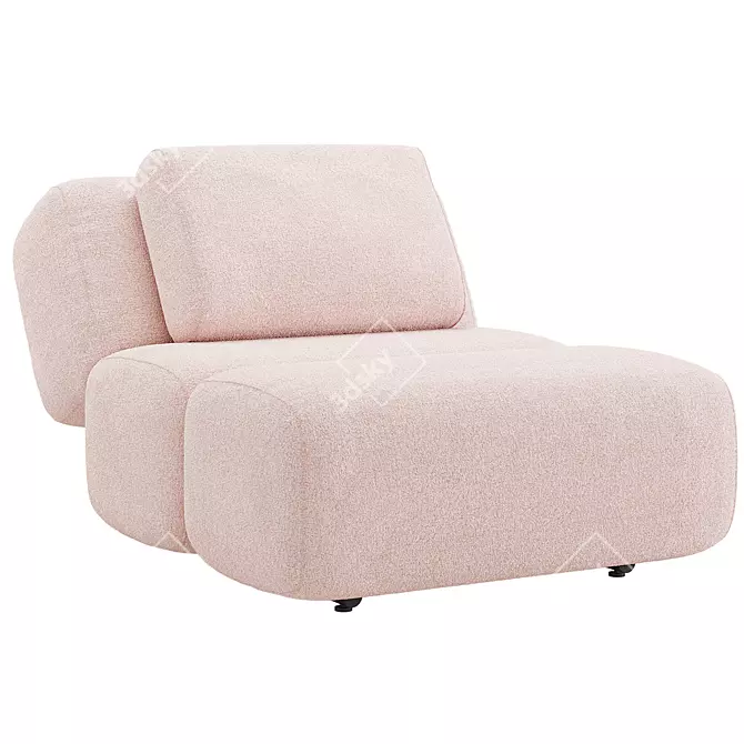 Cozy Teddy Caterpillar Armchair 3D model image 2