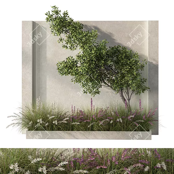 Lush Outdoor Plant Set 3D model image 1