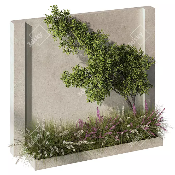 Lush Outdoor Plant Set 3D model image 2