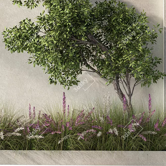 Lush Outdoor Plant Set 3D model image 3