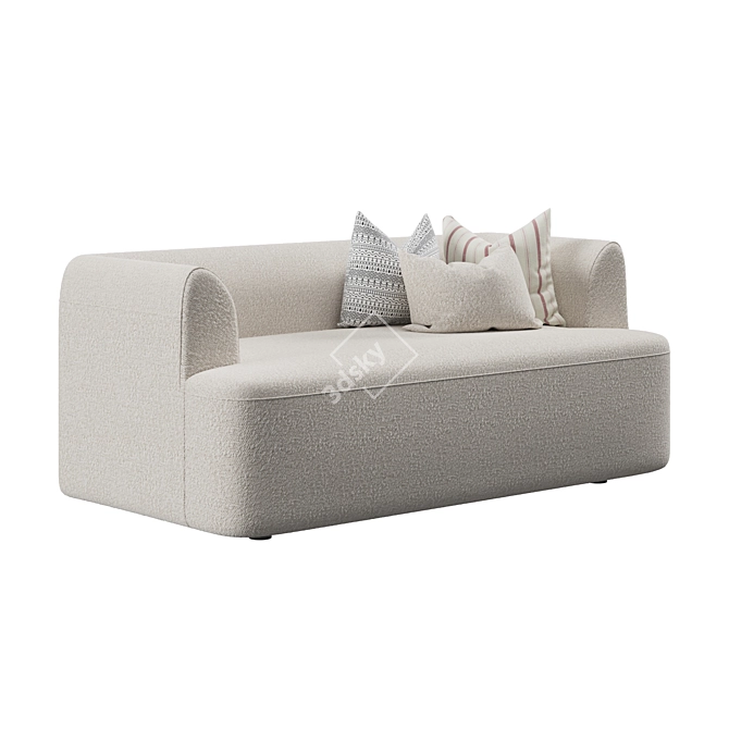 Boucle Gala 2 Seater Sofa 3D model image 5