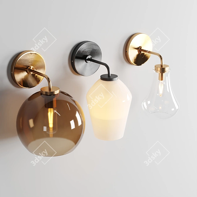 Elegant Arren Wall Sconces 3D model image 5