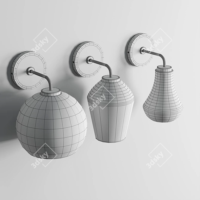 Elegant Arren Wall Sconces 3D model image 6