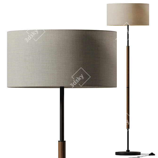 Elegant Traditional Floor Lamp 3D model image 2