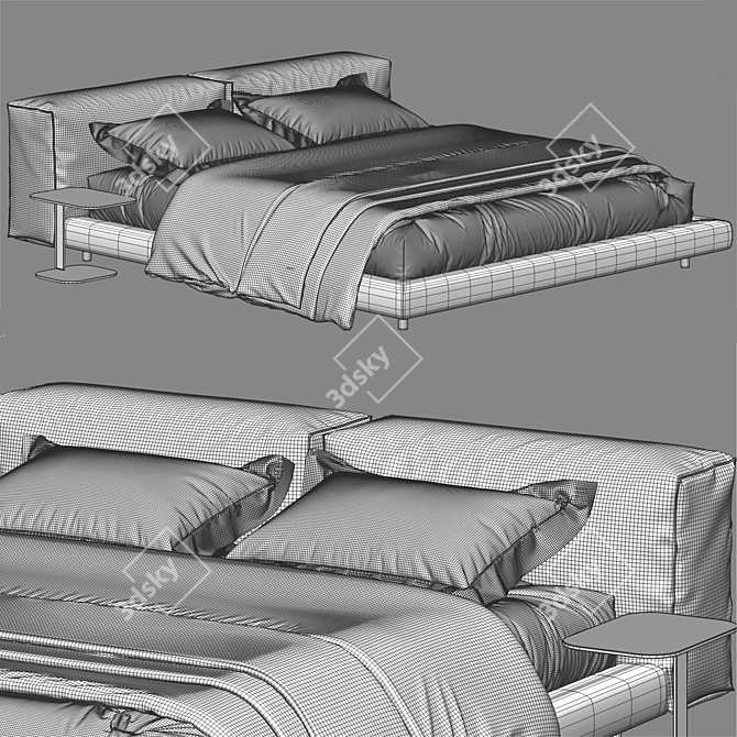 Modern Living Divani SOFTWALL Bed 3D model image 6