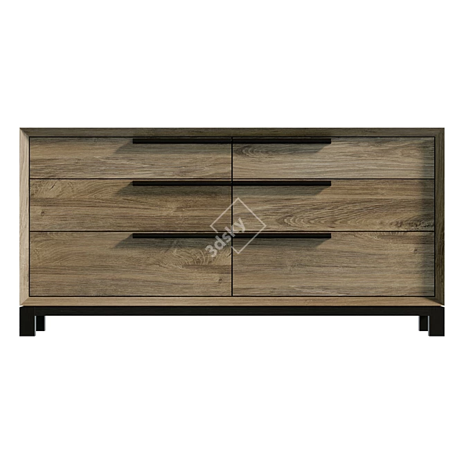  Zanzibar Black Double Dresser - UV Unwrapped 3D model image 2