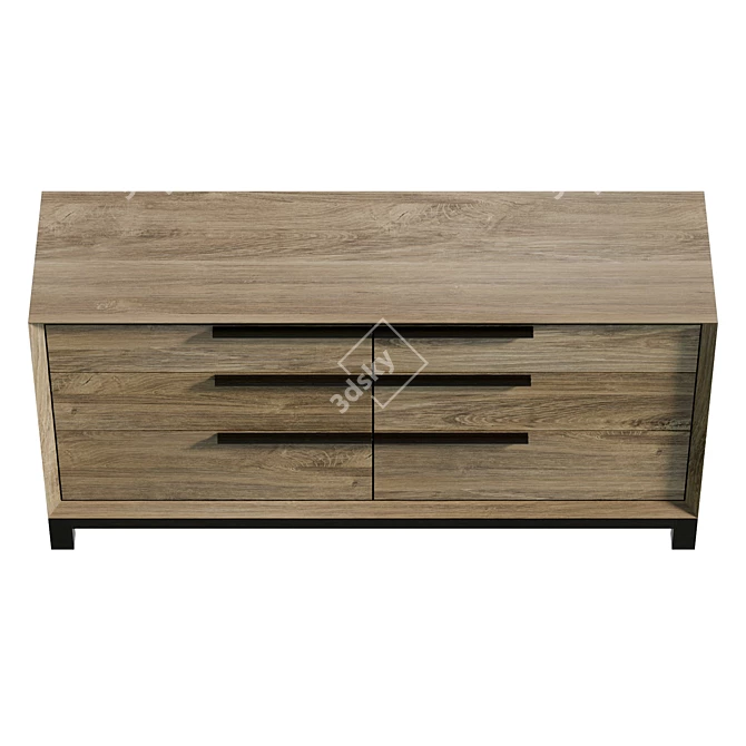  Zanzibar Black Double Dresser - UV Unwrapped 3D model image 3