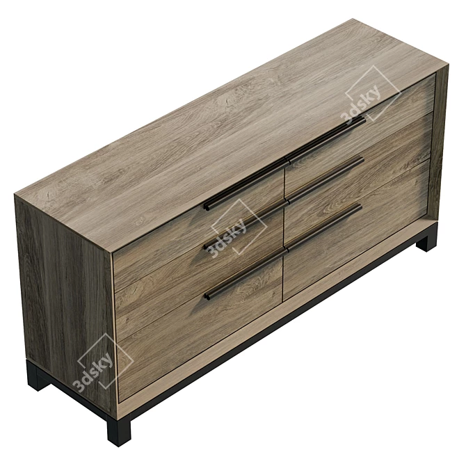  Zanzibar Black Double Dresser - UV Unwrapped 3D model image 5