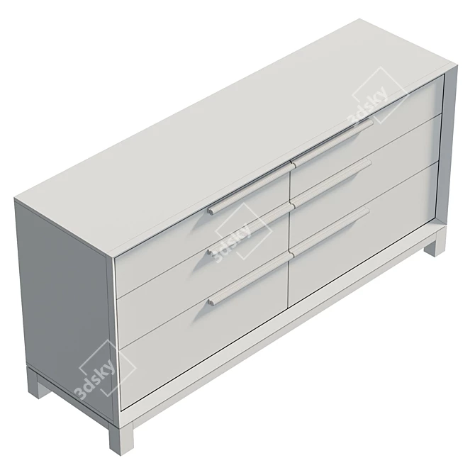  Zanzibar Black Double Dresser - UV Unwrapped 3D model image 6