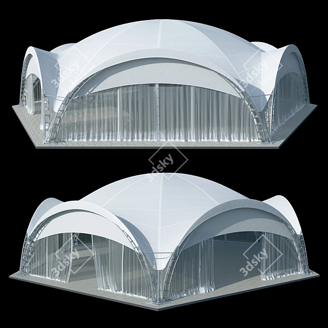 Spacious Pavilion Tent 21x21m 3D model image 1