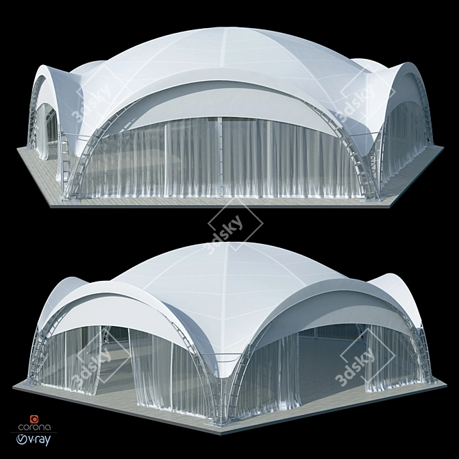 Spacious Pavilion Tent 21x21m 3D model image 8