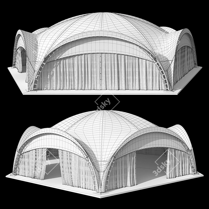 Spacious Pavilion Tent 21x21m 3D model image 9