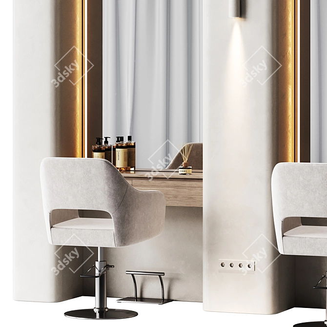 Modern Hair Salon Furniture Set 3D model image 2