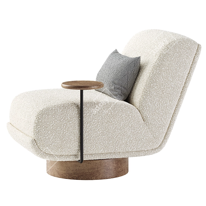 Elegant Hemingway Swivel Chair 3D model image 2