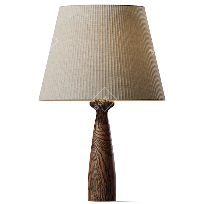  Nordic Chic Wooden Table Lamp 3D model image 1