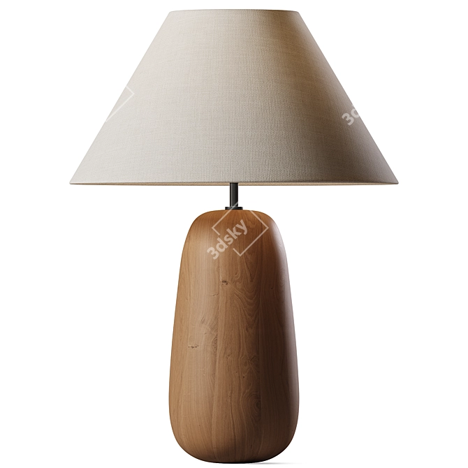 Sleek Wood Table Lamp 3D model image 1