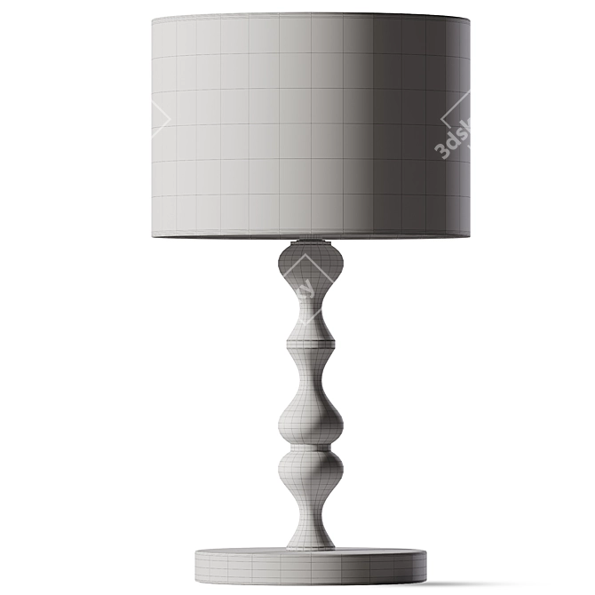 Rustic Elegance Wooden Table Lamp 3D model image 2