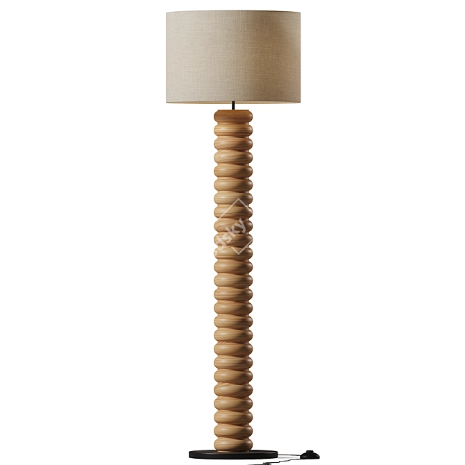 Elegant Tula Twist Floor Lamp 3D model image 1