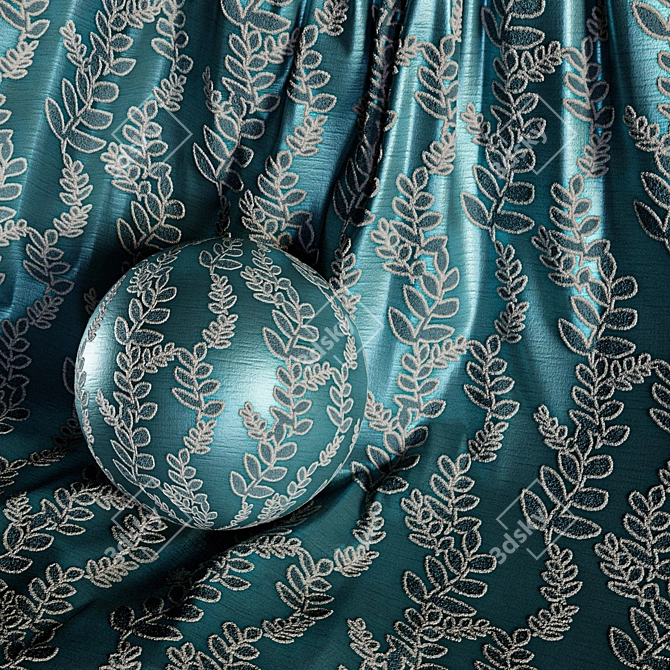 Damask Jacquard Brocade Fabric Set 3D model image 4