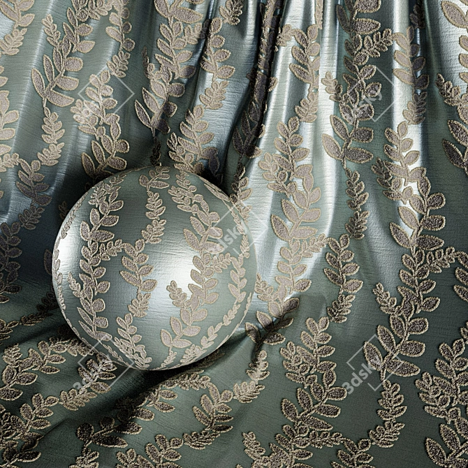 Damask Jacquard Brocade Fabric Set 3D model image 5