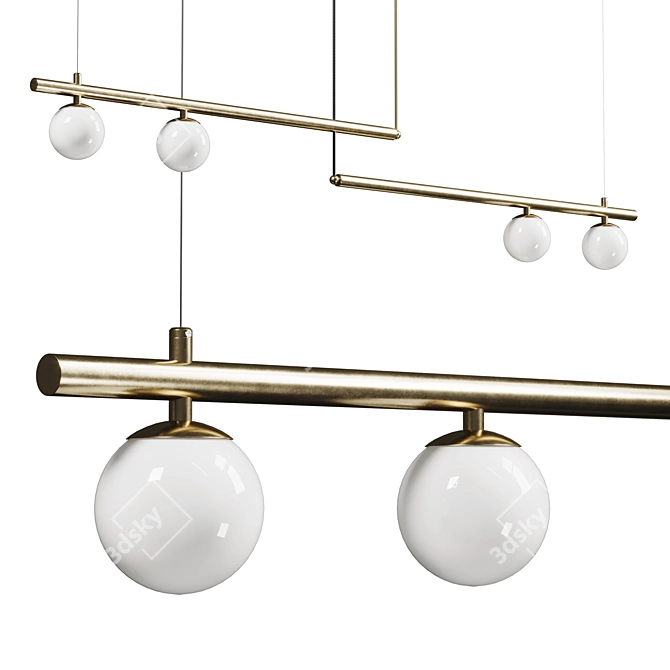 Satellite Gold Pendant Lamp 3D model image 1