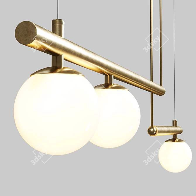 Satellite Gold Pendant Lamp 3D model image 4