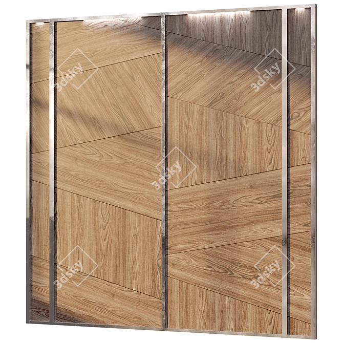 Dark Oak 3D Wall Panel 3D model image 1