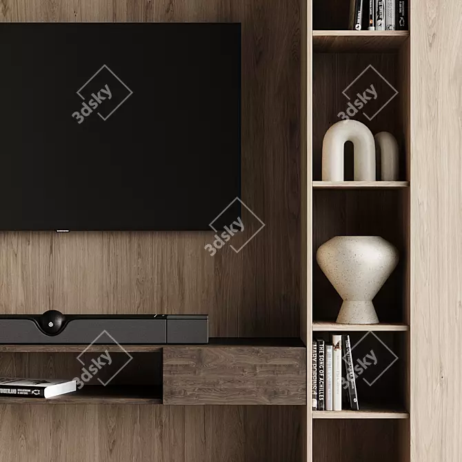 Modern TV Wall Set 3D 3D model image 3