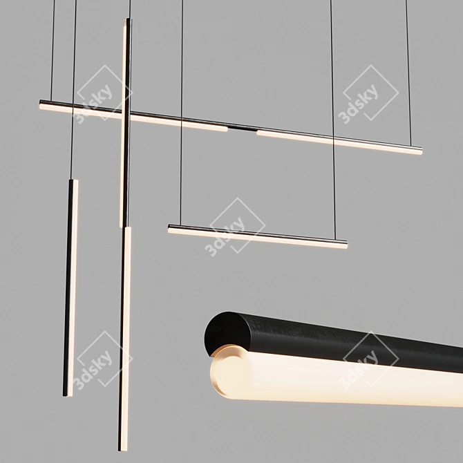 Elegant Sequence Pendant Light 3D model image 2