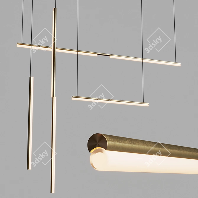 Elegant Sequence Pendant Light 3D model image 3