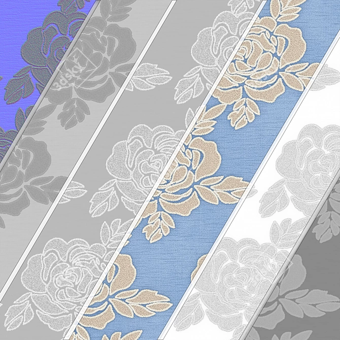 Damask Brocade Fabric Material Set 3D model image 7