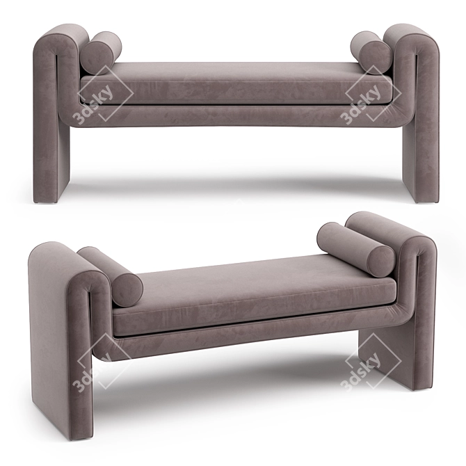 Surrey Fossil Bench, Modern Design 3D model image 1