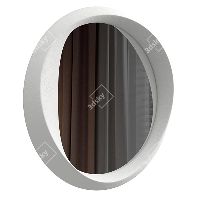 Modern Round Mirror in Two Colors 3D model image 3