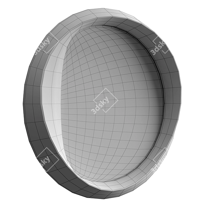 Modern Round Mirror in Two Colors 3D model image 4