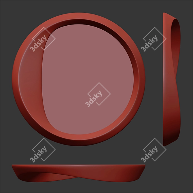 Modern Round Mirror in Two Colors 3D model image 5